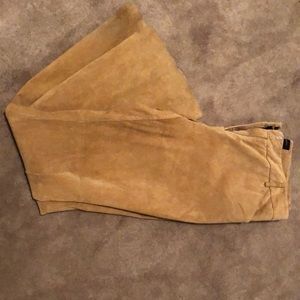 Tan Suede Bootcut Pants